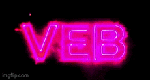 a neon sign that says veb on it