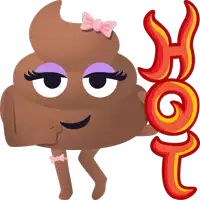 a cartoon illustration of a girl poop giving a thumbs up next to the words hot