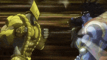 dio and star platinum from jojo 's bizarre adventure fighting each other