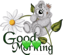 Good Morning Flower GIF - Good Morning Flower Teddy Bear GIFs