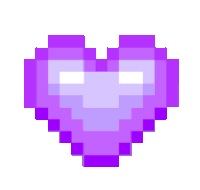 a pixel art of a purple heart with white eyes on a white background
