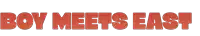 a red sign that says boy meets east on it