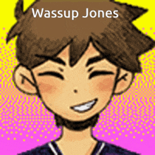 a drawing of a boy with the name wassup jones