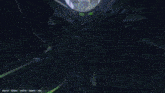 a green robot with green eyes is flying through a tunnel in space .
