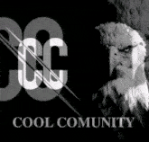 a black and white photo of a bald eagle with the words cool community below it