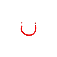 a red letter u with two red dots on it