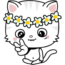 toofiothe cat peace daisy chain flower power flower child