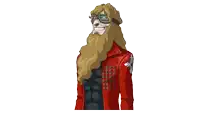 a cartoon of a man with a beard wearing a red jacket