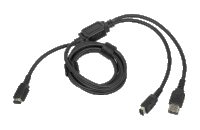 a cable with two connectors and a connector that says ' usb ' on it
