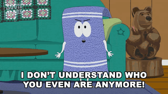 I Dont Understand Who You Even Are Anymore Towelie GIF - I Dont Understand Who You Even Are Anymore Towelie South Park GIFs