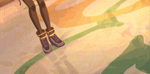a cartoon drawing of a girl wearing knee high socks and shorts