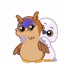 owl snowy cute hug heart