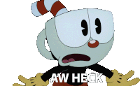 Aw Heck Cuphead Sticker - Aw Heck Cuphead The Cuphead Show Stickers