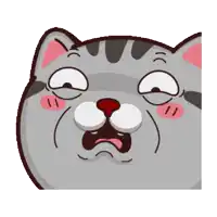 a cartoon cat is making a funny face with his eyes closed