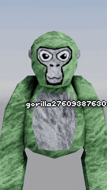 a green gorilla with the number 27603387630 on the bottom