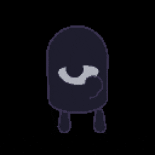 a pixel art of a ghost with a big eye on a black background