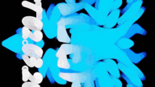 a blue and white graphic with a black background is being displayed