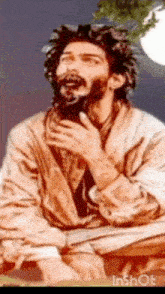 a painting of a man with a beard and a scarf