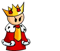 a cartoon of a man wearing a crown and a red robe