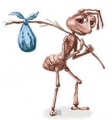 Homeless Ant Ant With Bag GIF