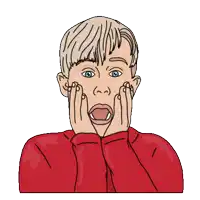 a drawing of a boy with his mouth open