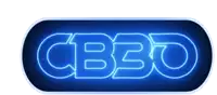a cb30 logo that is blue and white