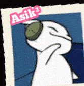 a picture of a cartoon character with a sticker that says asik2 on it