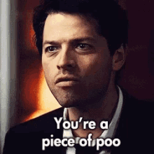 Youre A Piece Of Poo Misha Collins GIF - Youre A Piece Of Poo Misha Collins Supernatural GIFs