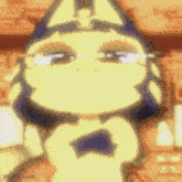 a close up of a cartoon character wearing a bow tie and glasses .