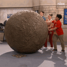 Pushing A Giant Meatball Hurley GIF - Pushing A Giant Meatball Hurley Ruby GIFs