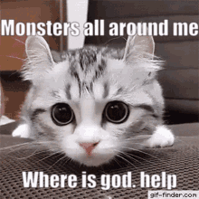 Monsters All Around GIF - Monsters All Around Cute Cat GIFs