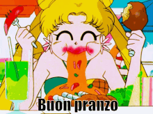 Pranzo GIF - Sailor Moon Eating Buon Pranzo GIFs