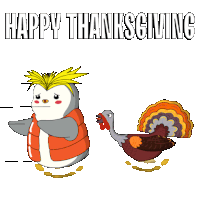 Penguin Thanksgiving Sticker - Penguin Thanksgiving Turkey Stickers