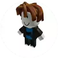 a roblox character with brown hair is wearing a blue shirt and black jacket .