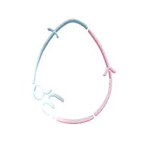 a blue and pink circle with the letters a and u on it
