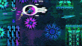 a video game with a purple circle in the middle of it