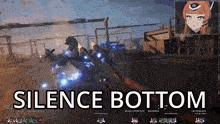 a screenshot of a video game with the words silence bottom on the bottom