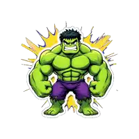 a cartoon illustration of the incredible hulk