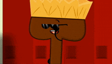 a cartoon character wearing sunglasses and a crown on his head