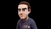 a cartoon man wearing a yes bot shirt