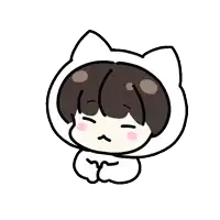 a drawing of a person wearing a cat hat