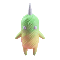 a rainbow colored unicorn with a white horn