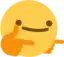 a yellow smiley face with a smiling face and a finger pointing to its face .