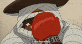 a boxing glove with the number 510 on it is being worn by a cartoon character