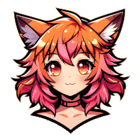 a cartoon drawing of a girl with fox ears