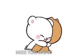 a teddy bear is kissing another teddy bear on the cheek .