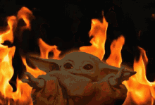Baby Yoda Flames GIF - Baby Yoda Flames GIFs
