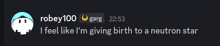 a screenshot of a text message from robey100