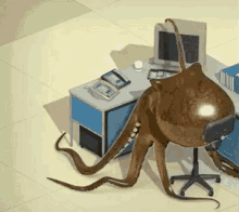 Meh GIF - Animated Octopus Typing GIFs
