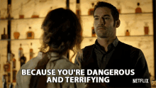 because youre dangerous and terrifying tom ellis lucifer morningstar lucifer scared